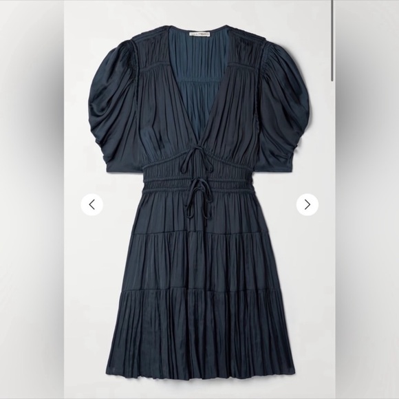 ULLA JOHNSON Azaria Pleated Mini Dress Sz 10 - Picture 6 of 6